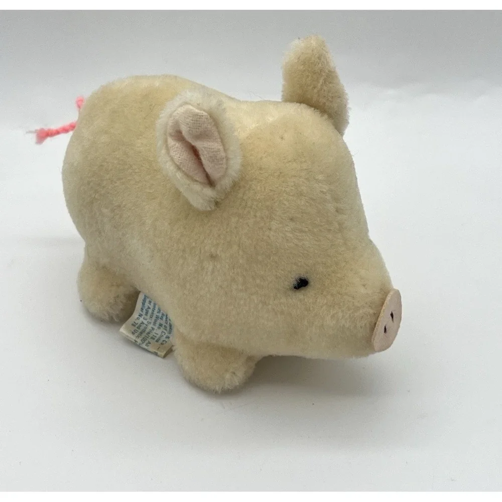 Vintage Dakin Wool Pig Plush 4 3/4